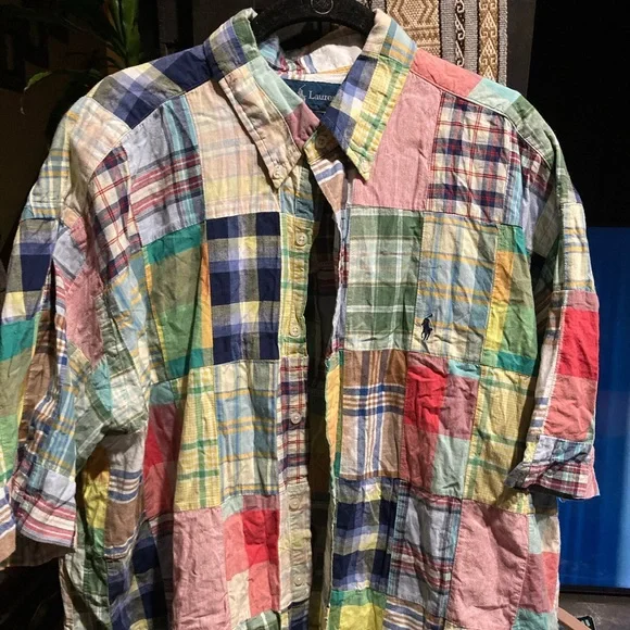 Vintage Ralph Lauren Madras button down short sleeve